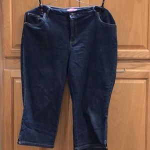 Woman within denim blue capri pants size 16w